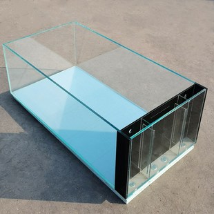 超白鱼缸极窄黑玻侧溢p流原生溪流缸底滤吉罗客厅大中小型定制定