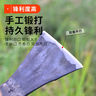 锄头种菜家用锰钢带把除草专用锄草神器挖土O地多功能农用老式挖