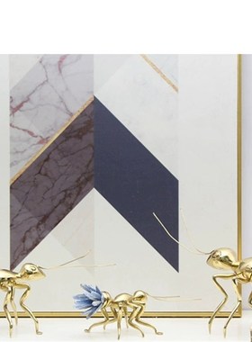 现代创意水晶蚂蚁黄铜蚂蚁摆件客厅玄关酒柜电R视柜书柜装饰品摆