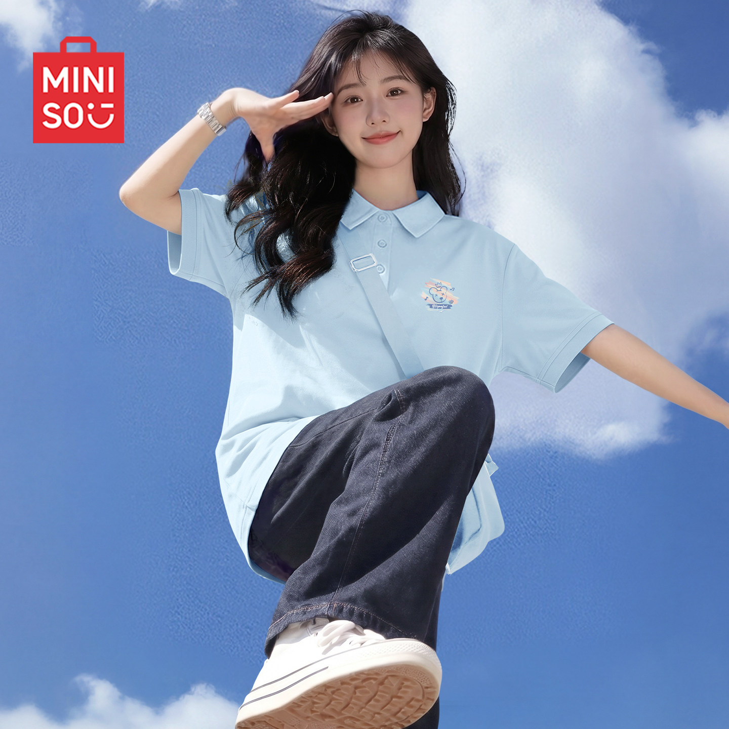 名创优品短袖t恤女2026新款夏天凉感防晒半袖速干polo衫冰丝上衣D