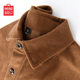 长袖 棕色翻领外套夹克衬衣工装 冬Y 男春季 名创优品咖色灯芯绒衬衫