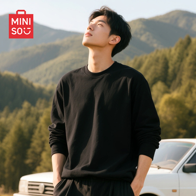 名创优品潮牌100%纯棉长袖t恤男