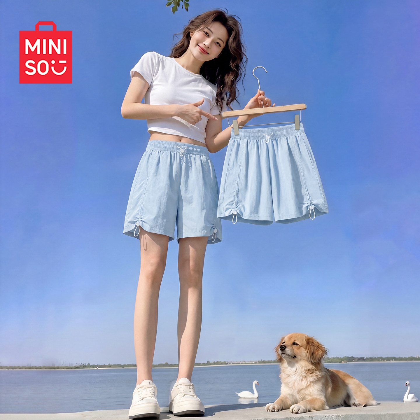 MINISO/名创优品工装短裤女外穿夏薄款2026新款冰丝运动速干裤J