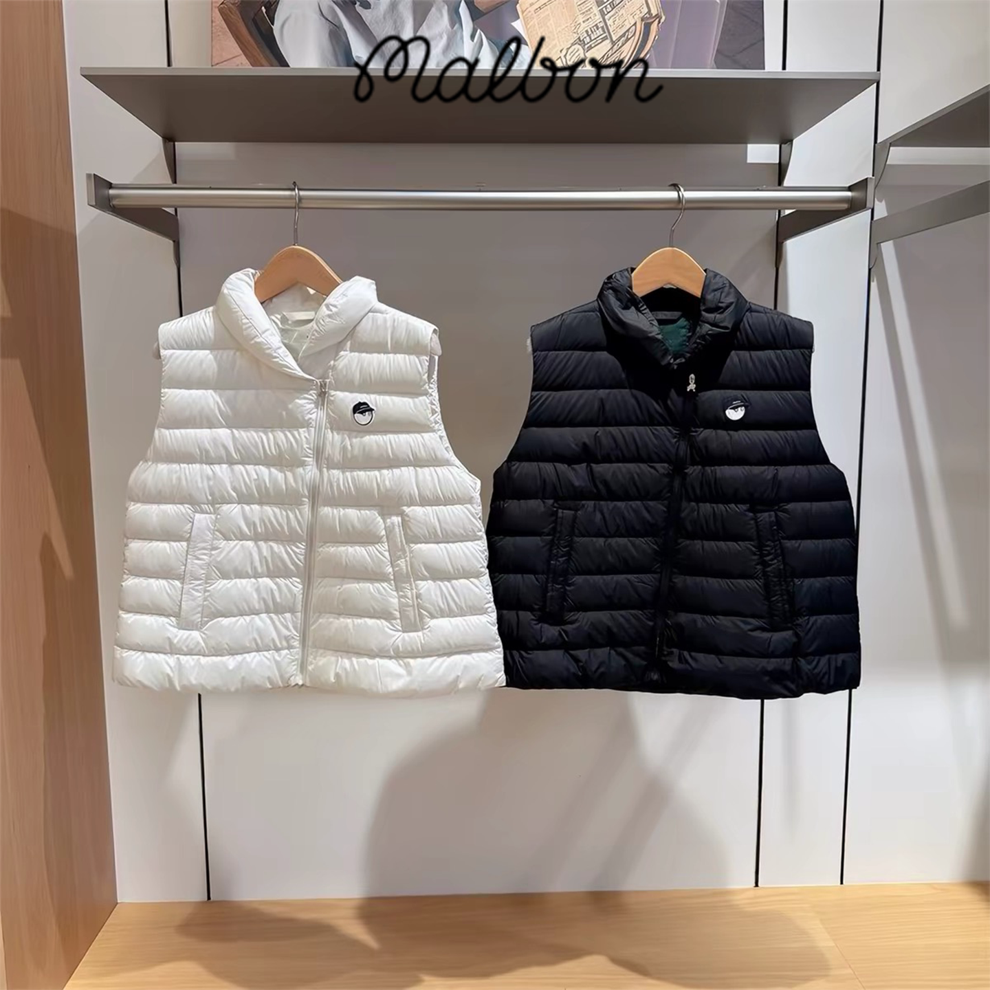 高尔夫女鹅绒立领马甲秋冬保暖