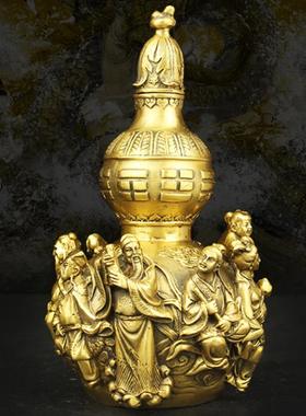 铜葫芦摆件八仙葫芦开盖葫芦八仙过海葫芦工艺品家居店铺装饰摆件