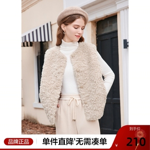 无袖 新款 坎肩马甲 减龄羊羔绒马夹背心女2025年冬季 betu百图时尚