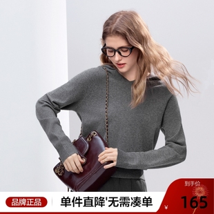 薄款 新款 毛线衣 女2025年秋季 betu百图慵懒风灰色软糯连帽针织衫