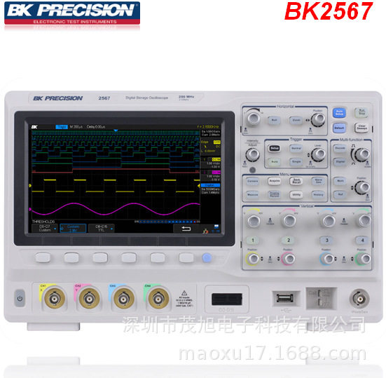 厂家直销recision【BK2567】数字存储示波器 4通道 200MHz 2GSa/s
