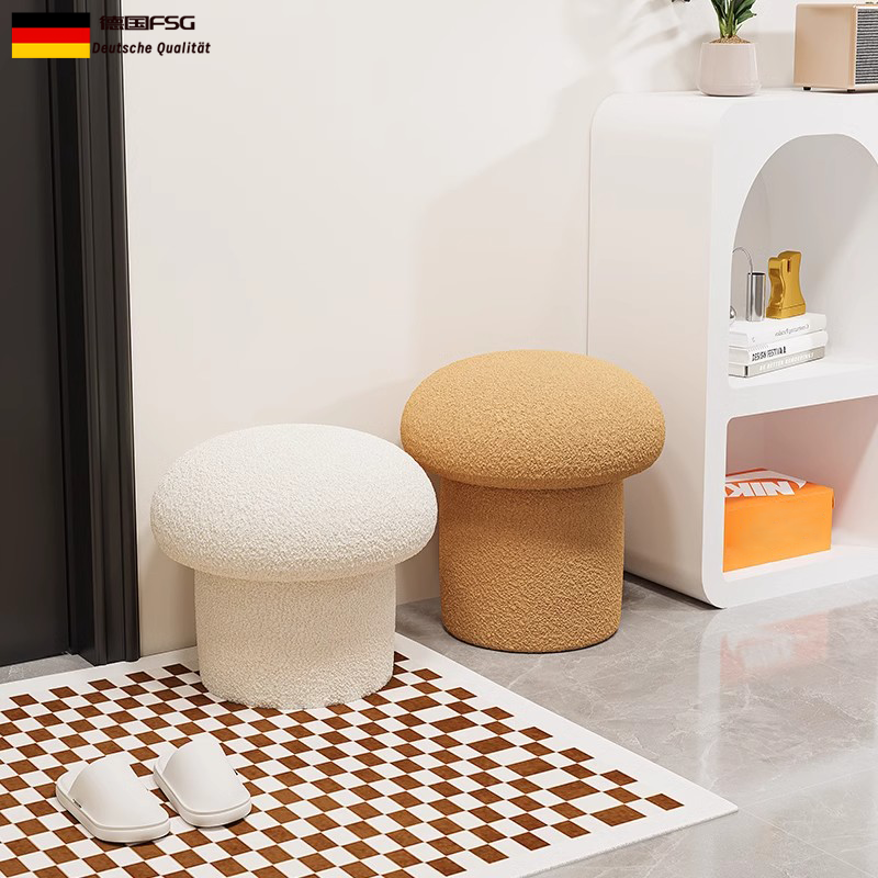 德国奶油风入户换鞋凳家用门口可爱穿鞋凳创意蘑菇凳子实木试鞋凳,住宅家具,换鞋凳,淘宝优惠券,粉丝福利购,淘宝优惠卷