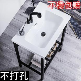 超深15cm陶瓷洗手盆家用卫生间阳台加深洗脸盆免打孔可不靠墙使用