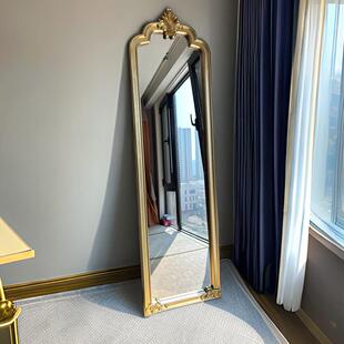 欧式覆古雕花全身镜家用壁挂全身镜法式贴墙落地镜衣帽间全身镜子