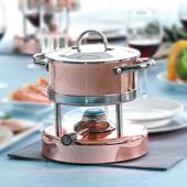 高大上 铜锅套装 瑞士Kisag金色火锅炉 酒店餐饮家庭小火锅燃气炉