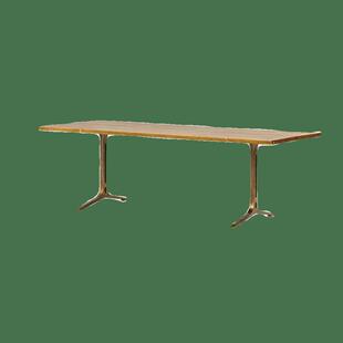 北欧简约风格长方形实木白蜡木双拼铸铁小户型餐桌办公桌书桌饭桌