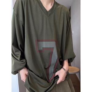 美式高街重磅长袖t恤男卫衣服复古潮牌内搭打底衫513ACT2258P38,另类搭配什么衣服图片