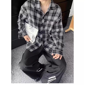 长袖衬衫日系港风宽松衬衣男潮流百搭休闲外套513ACS2163P35图片
