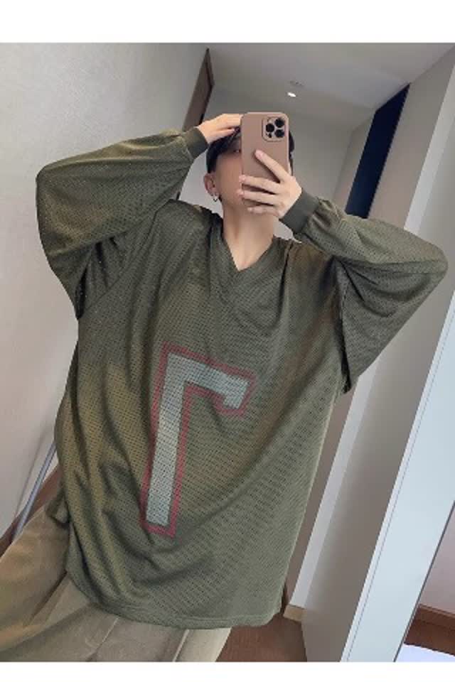 美式高街重磅长袖t恤男卫衣服复古潮牌内搭打底衫513ACT2258P38,男装T恤,星座513A