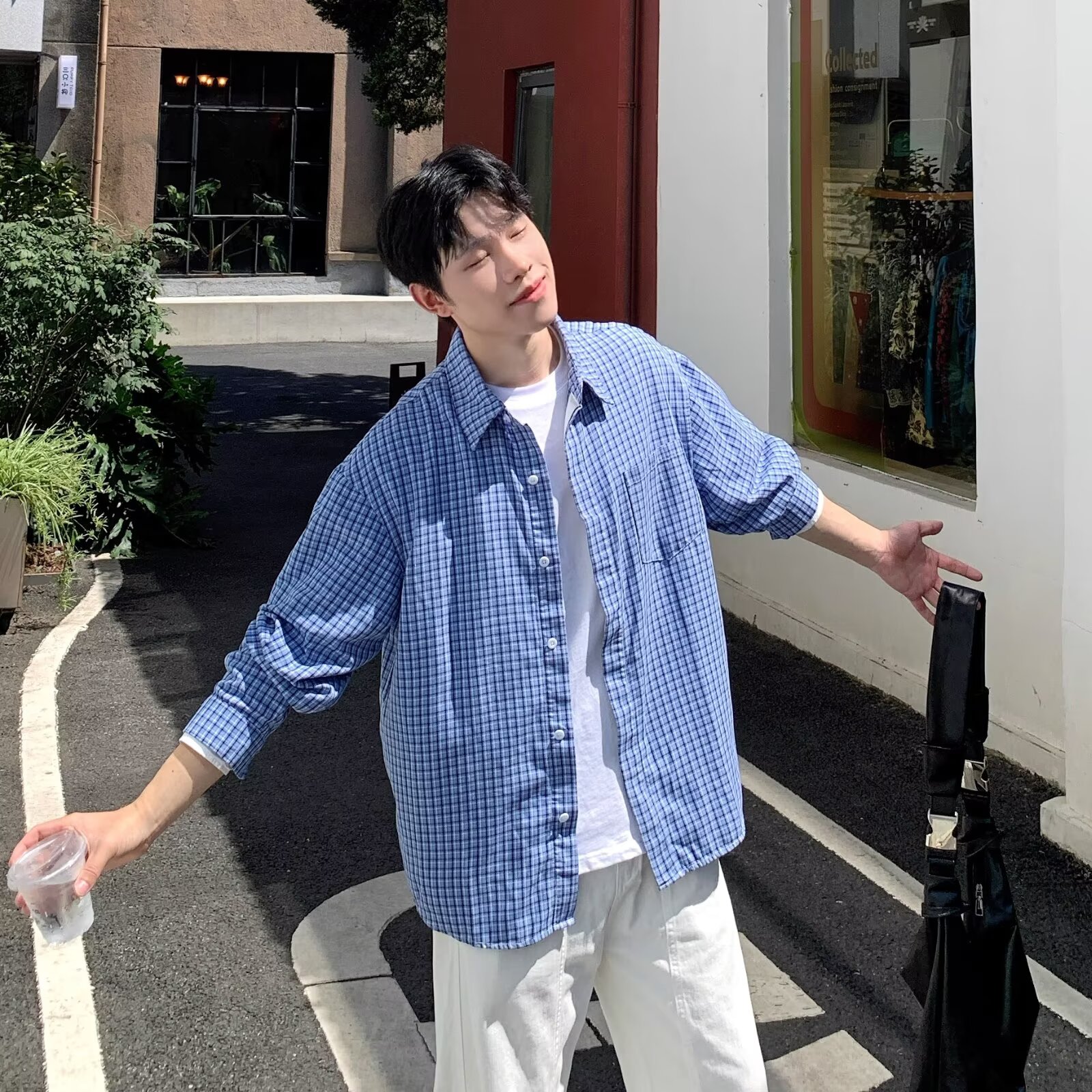 时尚原宿新款百搭文艺气质衬衫潮流慵懒日系513ACS2232P40,男装衬衫,星座513A