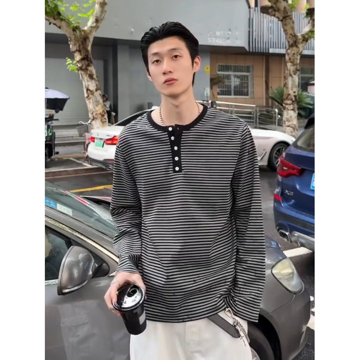 长袖t恤简约新款男底衫条纹上衣潮513ACT2299P47,男装T恤,星座513A