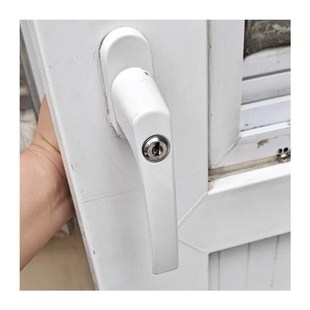 加厚双面带保险阳k台平开执手对穿塑钢门锁把手拉手锁带钥匙铝合.