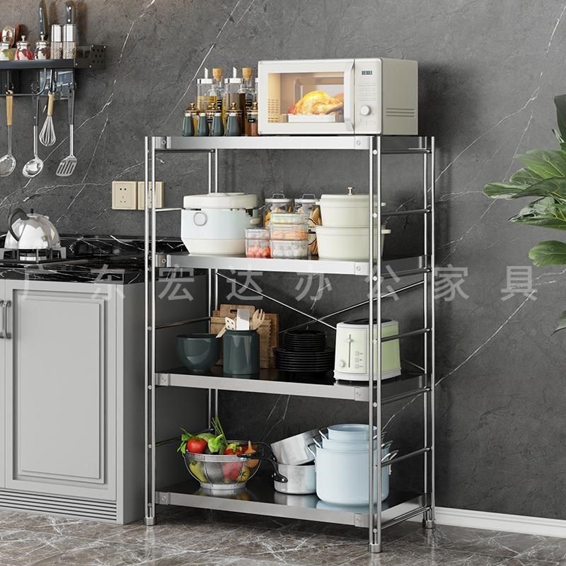 不锈钢货架厨房置物架微波u炉收纳架落地多层家用锅架客厅储物架,商业/办公家具,置物架/陈列架/储物架/展示架,淘宝优惠券,粉丝福利购,淘宝优惠卷
