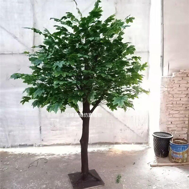 仿真梧桐树假梧桐叶m绿色景观树小区花园造景商场酒店落地摆设枫