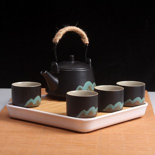 黑陶一壶二四杯小茶具旅行整套装B家用单人功夫酒店客房泡茶壶茶