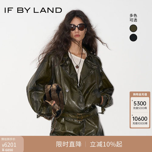 IFBYLAND金属丝绵羊皮革外套