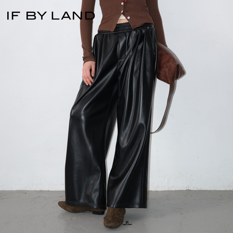 IFBYLAND蛋白皮PU休闲长裤