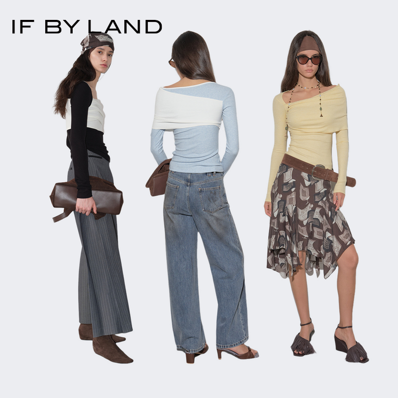 IFBYLAND层次感假两件露肩T恤