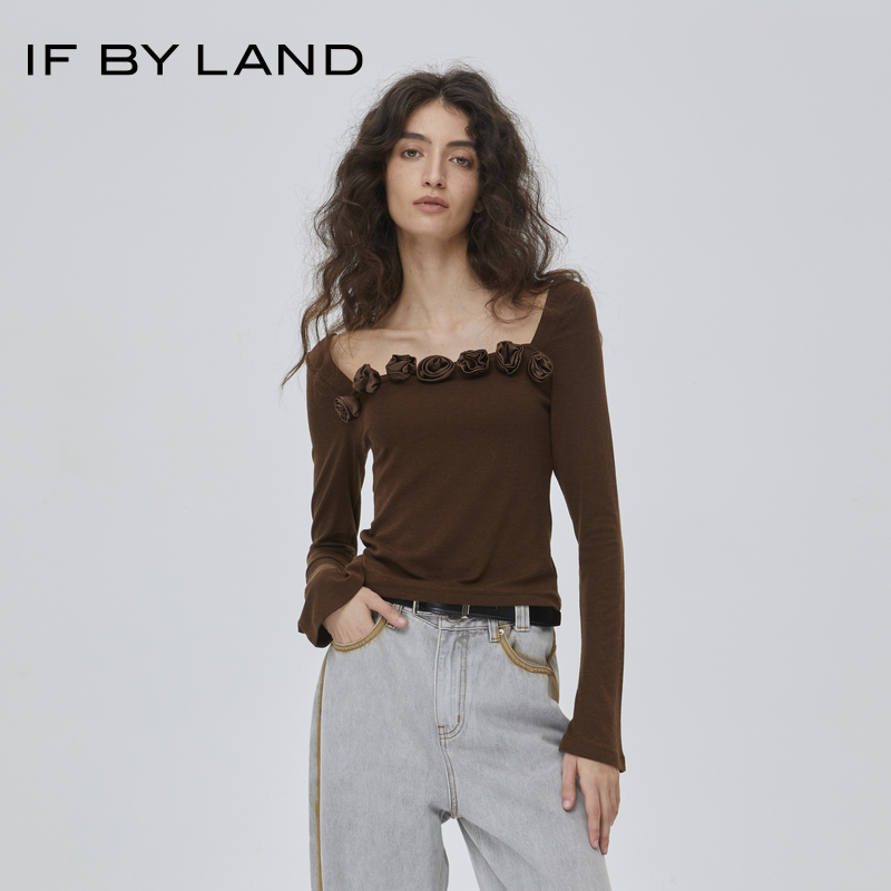 IFBYLAND一字领针织上衣