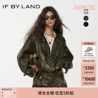 IFBYLAND金属丝绵羊皮革外套