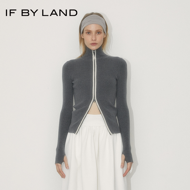 深灰色深绿色针织开衫IFBYLAND