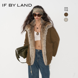 IF BY LAND 设计师品牌 2025秋冬新品可拆卸毛领羽绒外套