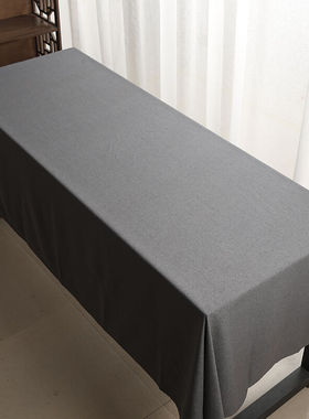 速发会议b室桌布加大长方形灰色台布新中式桌旗茶桌布艺尺寸定制