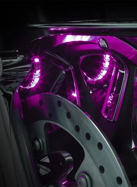 8折Ciro哈雷滑翔装前叉LED车轮毂灯 路王前轮智能调节氛X围灯4100