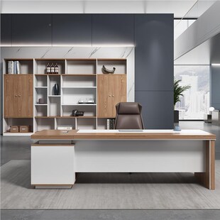 现简约风板公桌总代裁主管办经理桌子大班台办sMm-8804公桌椅组老