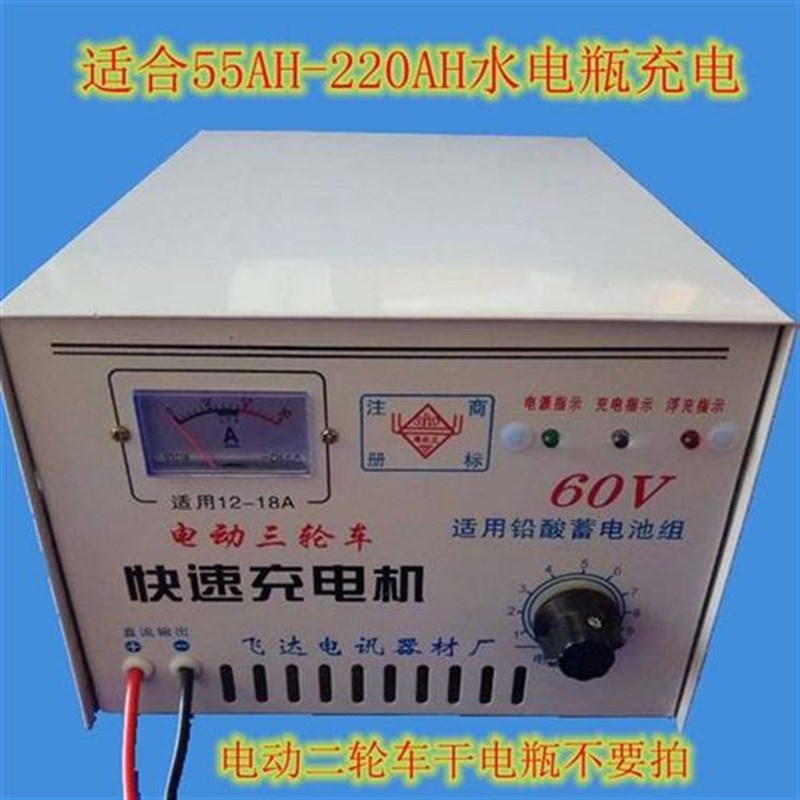 电动三轮车充电机水电瓶48V60AV72V铅酸蓄电池铜包大功率充电器