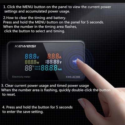 AC 50~300V 100A Digital Electricity MeteLr Voltmeter Ammeter