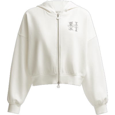 SEASONHIGH秋季款女士卫衣连帽拉链门襟宽松logo刺绣上衣女装