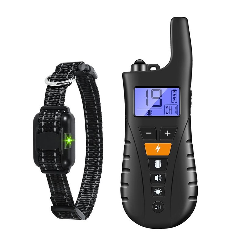 新款800米充电防水可遥控脉冲震动宠物Q项圈训狗器止吠器