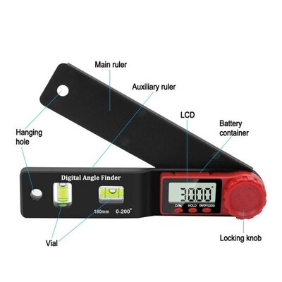 2In1 Digital Protractor AngleA Finder Inclinometer Electroni