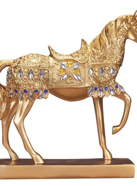 吉召 欧式创意马摆件家居装饰品客厅酒柜K玄关招财摆设工艺品开业