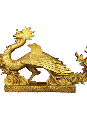 极速纯铜凤凰摆件龙凤呈祥风水C招財家居客厅装饰工艺品结婚