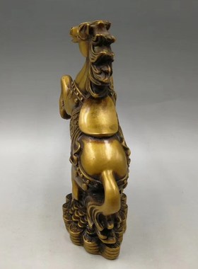 纯铜黄铜马摆件十二生肖马立马来财招财马家居办公室装.饰马到成