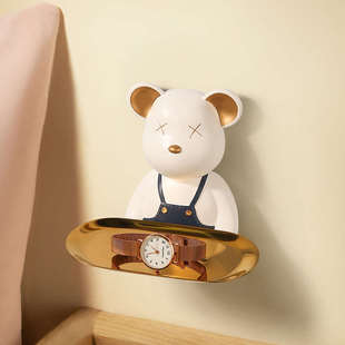 进门口玄关钥匙收纳挂架创意暴力熊D挂钩置物架客厅儿童房墙壁装
