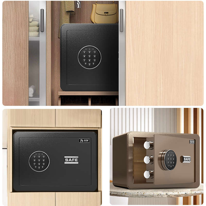保险柜家用指纹防盗45密码大型存钱罐小型L迷你首饰家庭保险箱夹