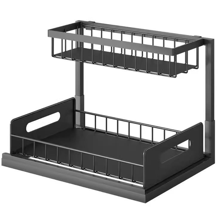 这价无敌!没囤赶紧!抽拉式置物架多功能储物收S纳架抽屉篮2套装