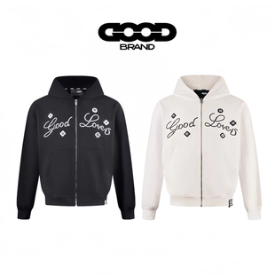 LOVES小花标语时尚 GOOD 拉链开衫 卫衣 GOODBRAND 男女同款 2025FW