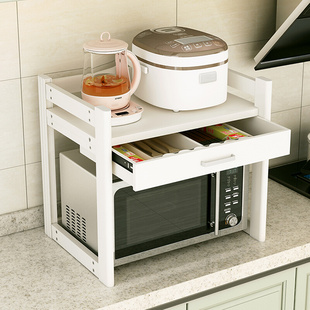 厨房微波炉置物架台面家用放电饭煲烤箱储物收纳一体柜支架多功能