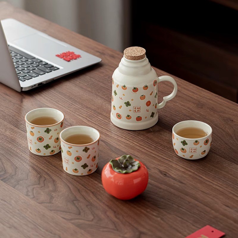 柿子小暖壶陶瓷大容量马克杯女C性焖茶壶伴手礼送朋友生日礼物